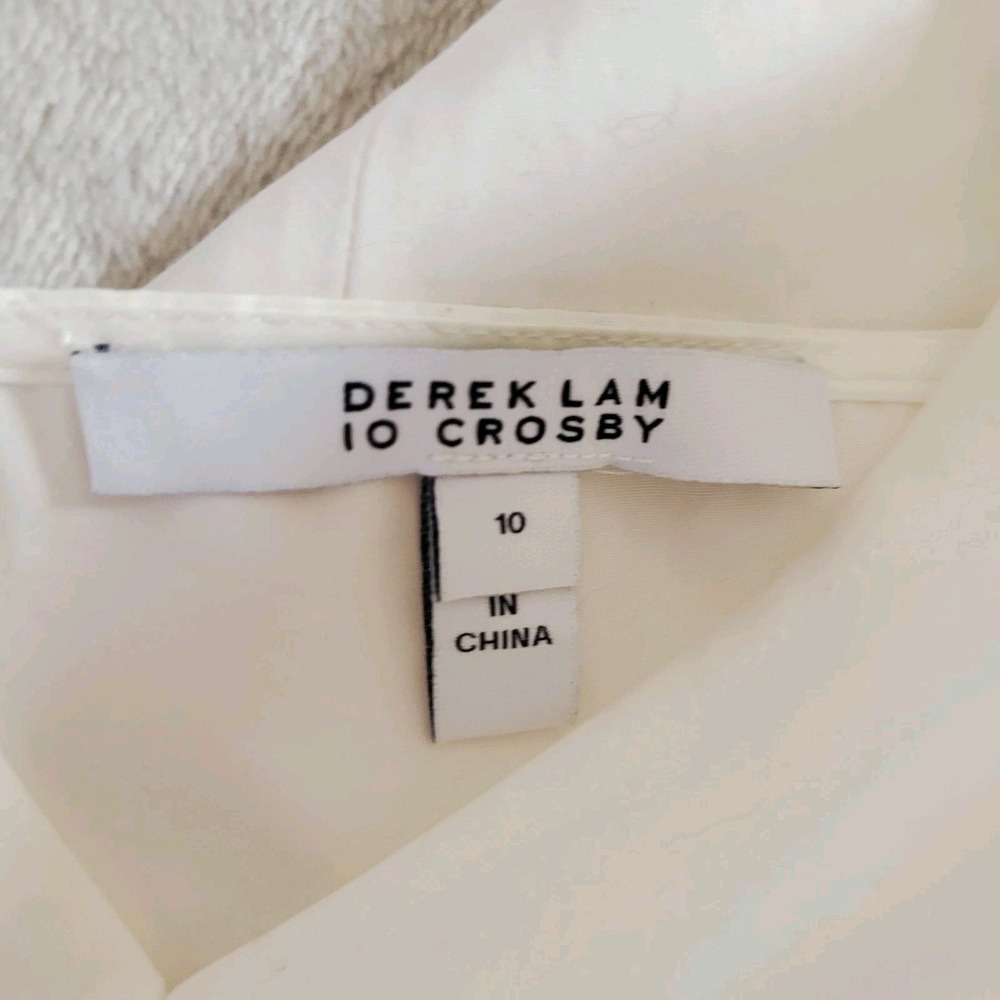 Derek Lam 10 Crosby White Cotton Mini Flare Hem Dress Sz 10 Sleeveless - Picture 10 of 12